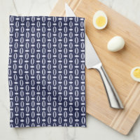 Retro Modern Navy Blue Ovals Geometric Pattern