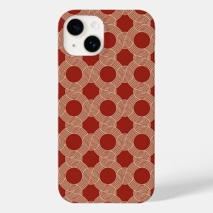 Retro modern Orange Brown Seventies Geometric Art Case-Mate iPhone 14 Case