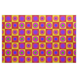 Retro Modern Polka Dots Circles Op Art 1970s Fabric