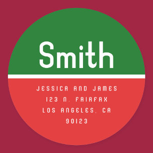 Retro Modern Return Address  Classic Round Sticker