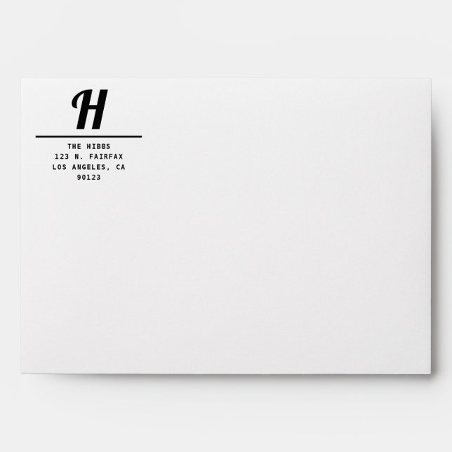 Retro-modern Return Address Envelope (Front)