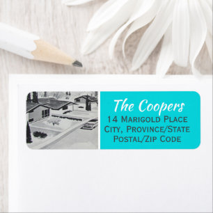 Retro Modern Return Address Label