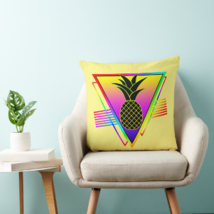 Retro Modern Silhouette Pineapple Summer Fruit Cushion