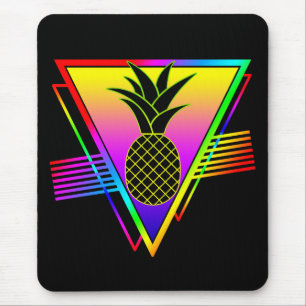 Retro Modern Silhouette Pineapple Summer Fruit Mouse Pad