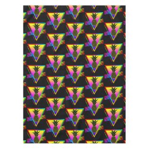 Retro Modern Silhouette Pineapple Summer Fruit Tablecloth