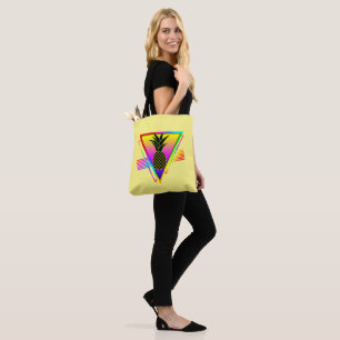 Retro Modern Silhouette Pineapple Summer Fruit Tote Bag