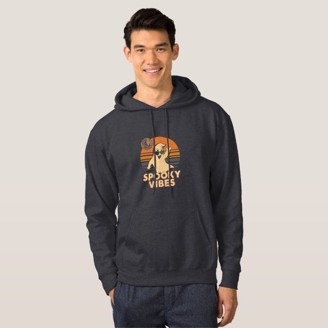 Retro Modern Spooky Vibes Halloween Hoodie (Front Full)