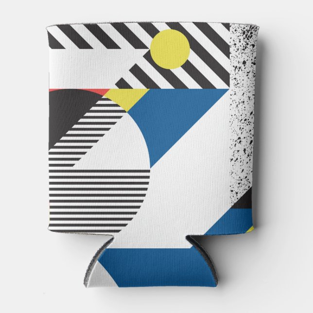 Retro Modern Style Background Design Can Cooler (Front)