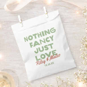 Retro Modern Type Nothing Fancy Just Love Wedding Favour Bag