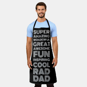Retro modern typography rad dad funny black apron