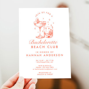 Retro Modern Vintage Orange Bachelorette Weekend Invitation