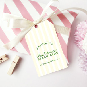 Retro Modern Vintage Yellow & Green Bachelorette Gift Tags