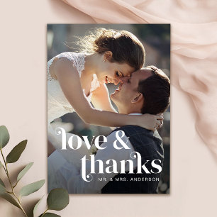 Retro Modern Wedding Thank You Card