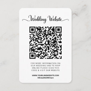 Retro Modern Wedding Website & Online RSVP  Enclosure Card