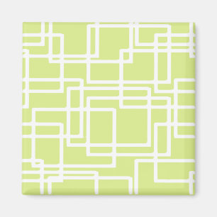 Retro Modern White Rectangles On Pale Grape Magnet
