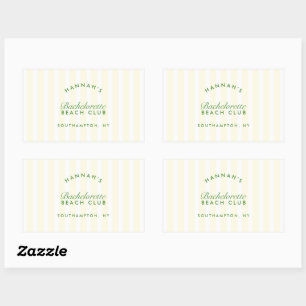 Retro Modern Yellow & Green Personalized Rectangular Sticker