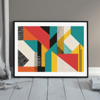 Retro Modular Geometry Poster