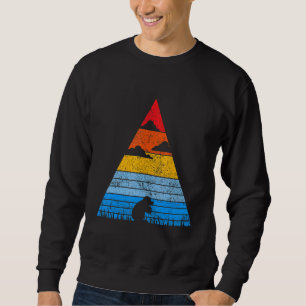 Retro Mole Sunset Silhouette Mouse Shredded Mouse Sweatshirt