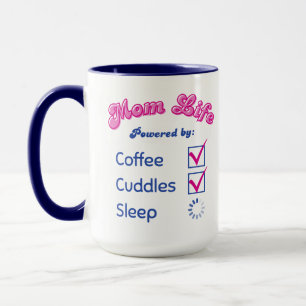 Retro Mom Life Powered by Coffee & Cuddles Mug