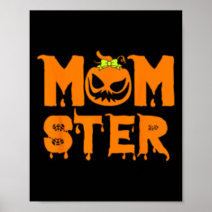 Retro Momster Halloween Mum Costume Mother Hallow Poster