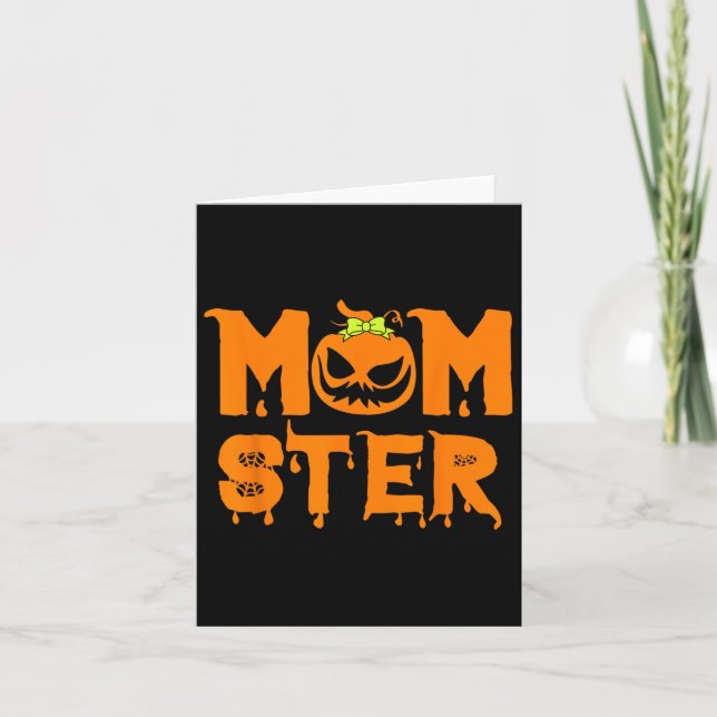 Retro Momster Halloween Mum Costume Mother Hallowe Card (Front)