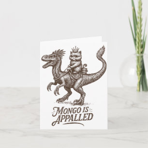 Retro Mongo Is Appalled Princess Cat Riding Dinosa Card