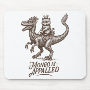Retro Mongo Is Appalled Princess Cat Riding Dinosa Mouse Pad