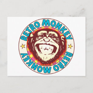 Retro Monkey Postcard