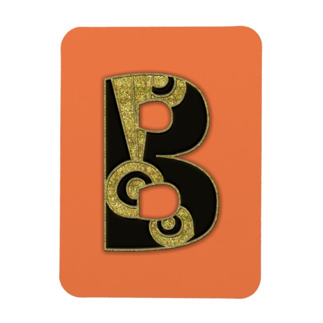 retro monogram - B Magnet (Vertical)