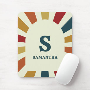 Retro Monogram Back to school gift for Teacher Mouse Pad