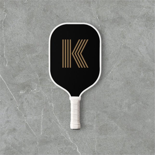 Retro Monogram Black Pickleball Paddle (Creator Uploaded)