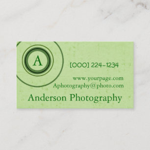 Retro Monogram Circles Business Card