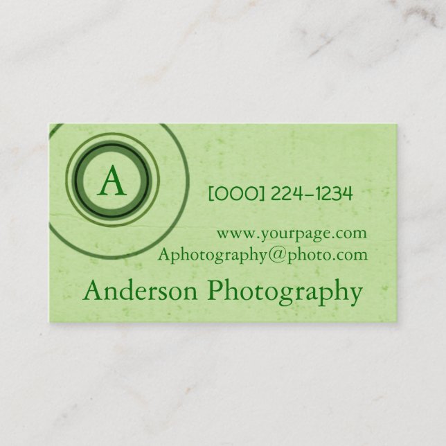 Retro Monogram Circles Business Card (Front)