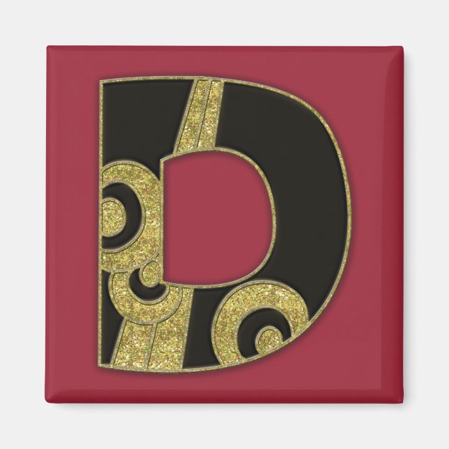 retro monogram - D Magnet (Front)
