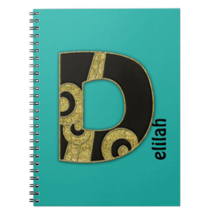 retro monogram - D Notebook
