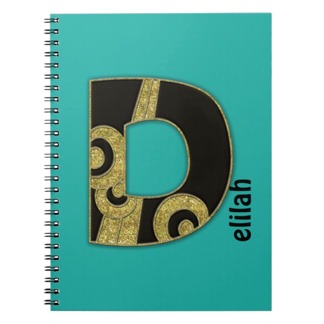 retro monogram - D Notebook (Front)