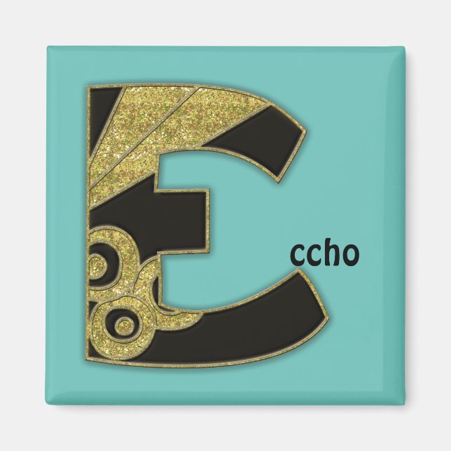 retro monogram - E Magnet (Front)