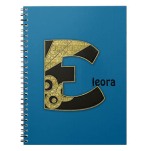 retro monogram - E Notebook