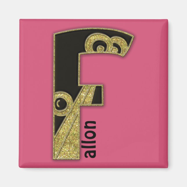 retro monogram - F Magnet (Front)