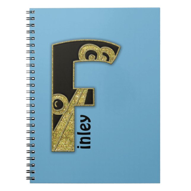 retro monogram - F Notebook (Front)