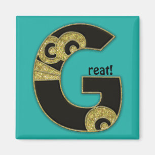 retro monogram - G Magnet