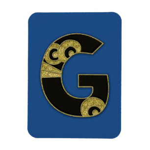 retro monogram - G Magnet