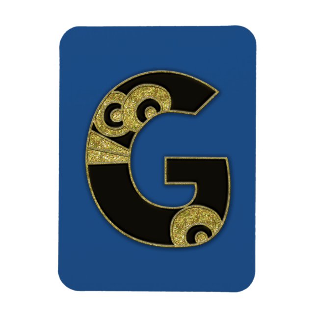 retro monogram - G Magnet (Vertical)