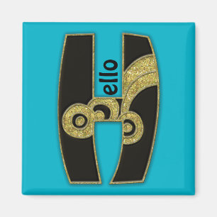 retro monogram - H Magnet