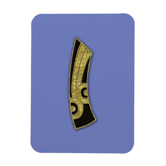 retro monogram - I Magnet (Vertical)