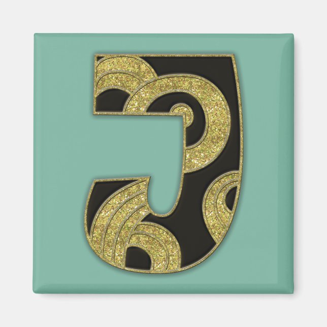 retro monogram - J Magnet (Front)