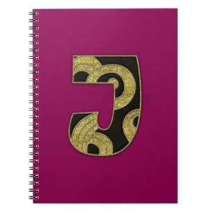 retro monogram - J Notebook