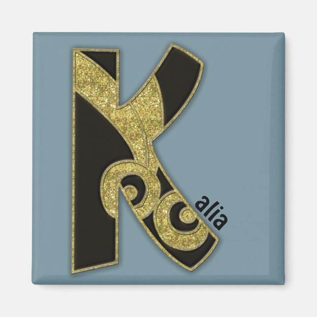 retro monogram - K Magnet (Front)