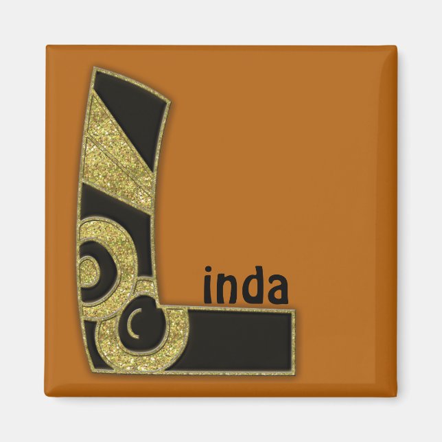 retro monogram - L Magnet (Front)