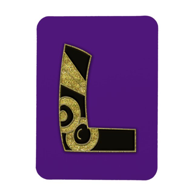 retro monogram - L Magnet (Vertical)